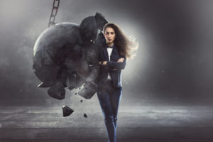 Showing resilience in the face of adversity.